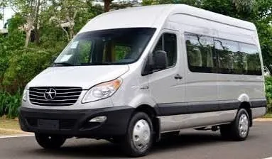 A silver minibus