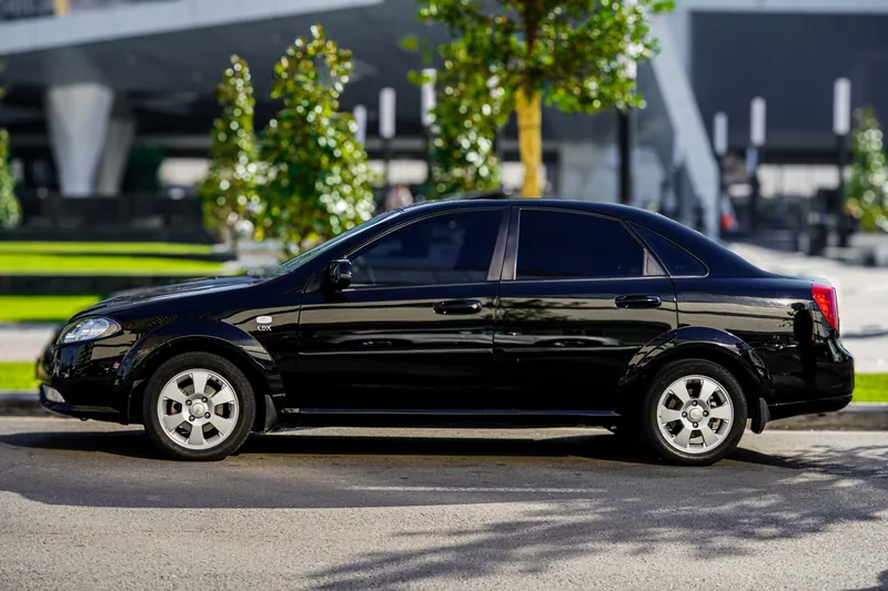 A black Chevrolet sedan